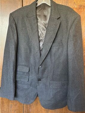 StudioSuits Hand Crafted Men's Classic Dark Gray Blazer Tailored Wool Blend 44